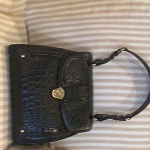 Brahmin black bag.12 in wide x 10 in high. Like new.